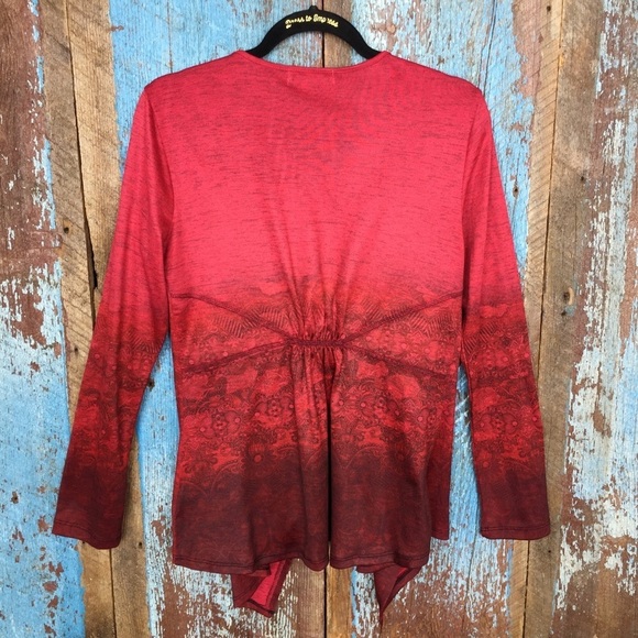 Unity World Wear Red Cardigan Sweater Size S - Picture 6 of 8